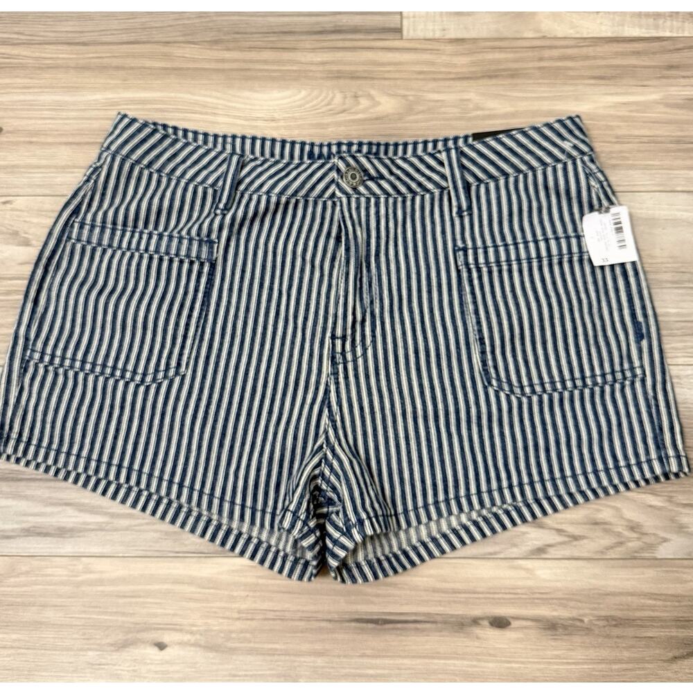 Rock & Roll Cowgirl High Rise Striped Denim Shorts W31 NWT Blue White